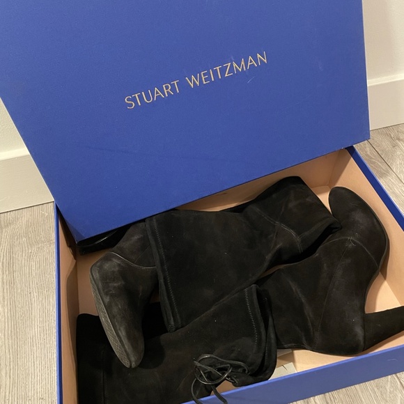 Stuart Weitzman Highland - black suede over the knee boots - Size 38 - Picture 3 of 4